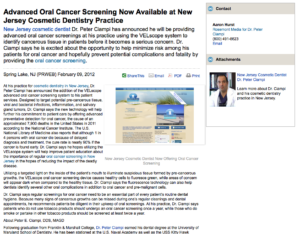 cosmetic, dentist, dentistry, oral, cancer, screening, new, jersey