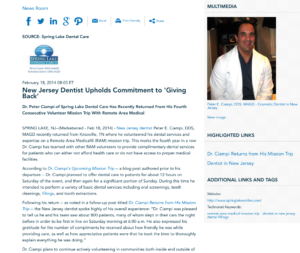 dentist in new jersey, tooth fillings, remote area medical mission trip